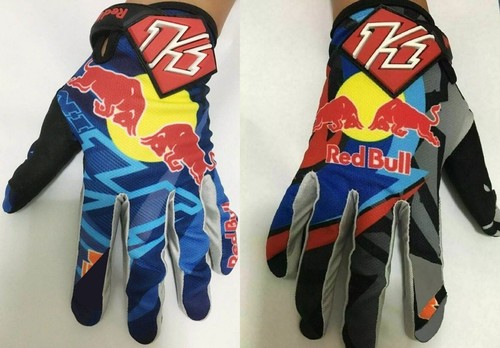 Grey red bull gloves - red,