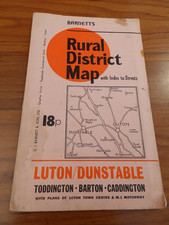 Barnett's  Rural District Map with Index Streets LUTON DUNSTABLE Plan M1
