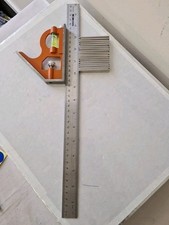 Bahco Combination Set Square Stainless Steel Ruler 400 mm. 16inch with Magnet.