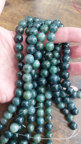 Natural moss agate beads 10mm - natural,