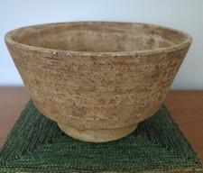 Vintage Mid Century Studio Pottery Rustic Stone Bowl Plant Pot Holder 60s 70s