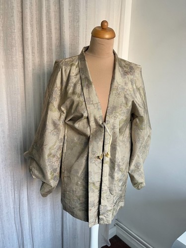 Vintage japanese haori green - japanese,