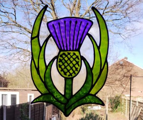 Thistle stained glass - stained,