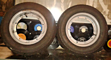 VESPA PX T5 'SAVA KRAN' 2 x 3.50 x 10 TYRES ON PIAGGIO WHEEL RIMS USED CONDITION