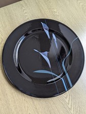 Mikasa Galleria Opus black serving plates 32.5cm/12 3/4" Calla lily Japanese 