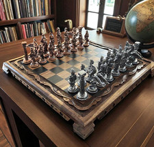 Antique pegasus chess set - antique,