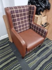 Armchairs contract upholstery mix of faux leather fabric different colours