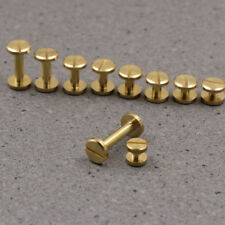 4-20mm Flat Belt Screw Leather Craft Chicago Nail Brass Solid Rivets Stud Head