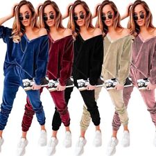Womens Ladies Velour Tracksuit