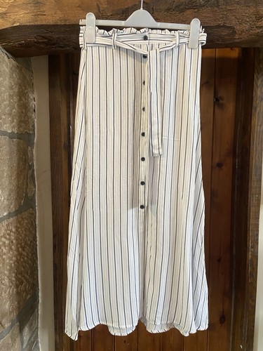 Long skirt white black stripe - long, white/black