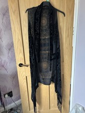 Long Black Evening Sleeveless Waistcoat Free Size 14-22