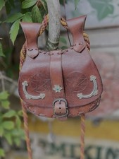 Medieval Replica Old Leather Pouch Bag. Reenactment. Bonfire Pagan ￼ Theatre GC