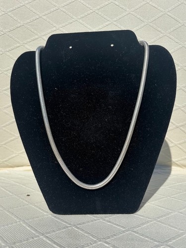 Minimalist silver tone snake - silver,
