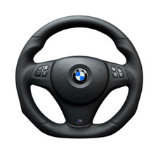 BMW M POWER E90 E92 E93 E81 E82 E87 CUSTOM MADE LEATHER SHAPED STEERING WHEEL