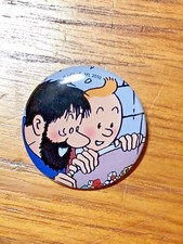 Tintin/ Snowy pin badge - button licensed 2010 genuine Hergé Cpt. Haddock etc.
