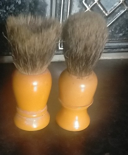 Two vintage barber shaving - vintage,
