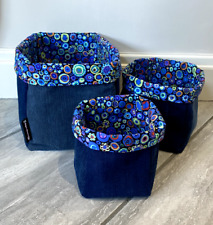 Denim Fabric Storage Boxes Set
