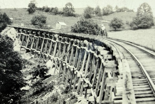 Wooden railroad trestle - wooden,