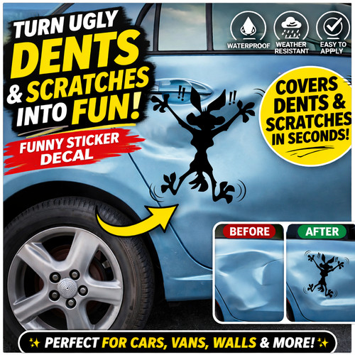Funny coyote car dent - car,