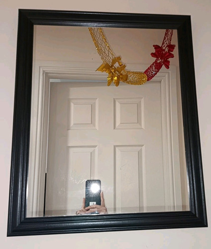 Black wood effect wall - wall, mirror