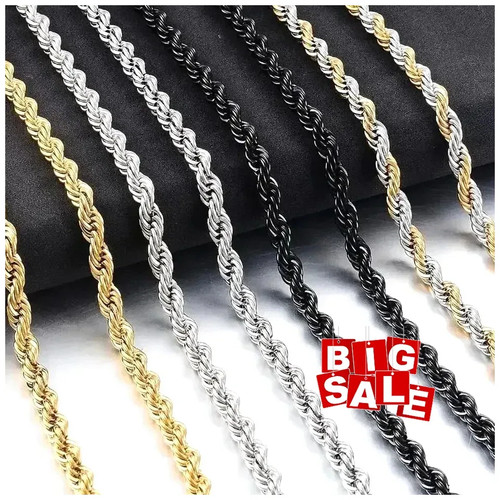 Twisted rope chain necklace - twisted,