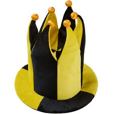 Jester Hat Crown Yellow Black Football Fan Cap World Cup Soccer Party Accessory