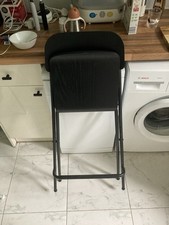 IKEA FRANKLIN - Black Foldable Bar Stool with Backrest (63cm Seat Height)