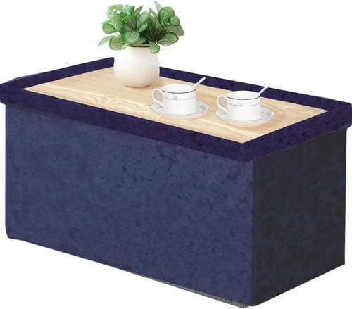 Velvet ottoman storage - 2,