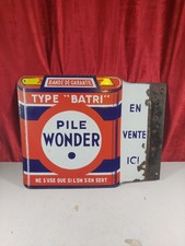 Vintage French Double Sided Enamelled Sign 1948