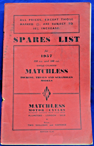 Original 1957 matchless spares - matchless,