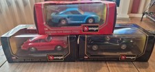COLLECTION OF 3 BURAGO MODELS 1/24 SCALE PORSCHE 959 & 356B, JAGUAR XK 120 BOXED