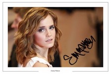 EMMA WATSON SIGNED AUTOGRAPH PHOTO PRINT HARRY POTTER