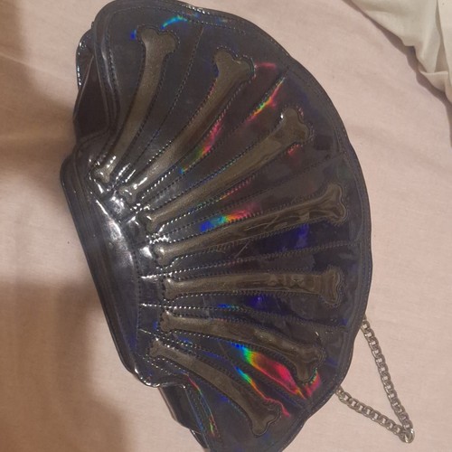 Black iridescent shell shaped - iridescent,