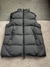 Zavetti Canada Mens Puffer Gilet Size S Black Logo Vest Sleeveless Jacket