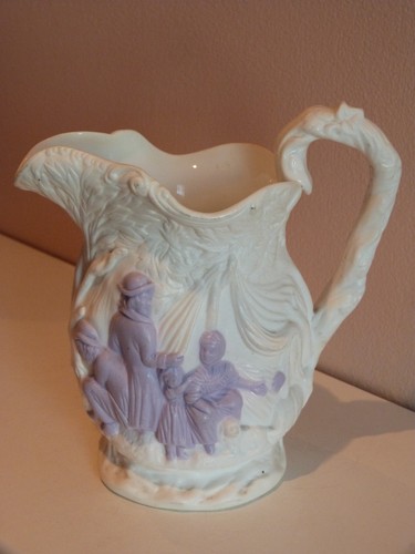 Relief moulded white lilac - moulded, &