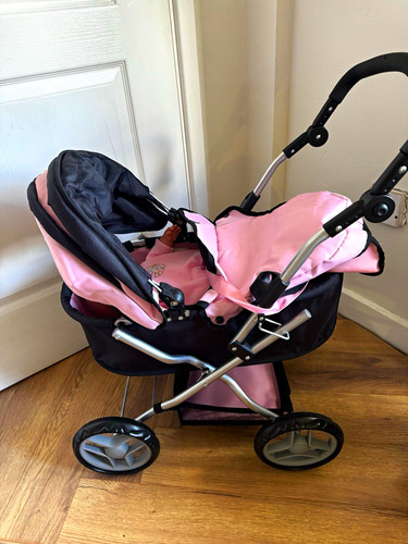 Silver cross pink black - pink, doll