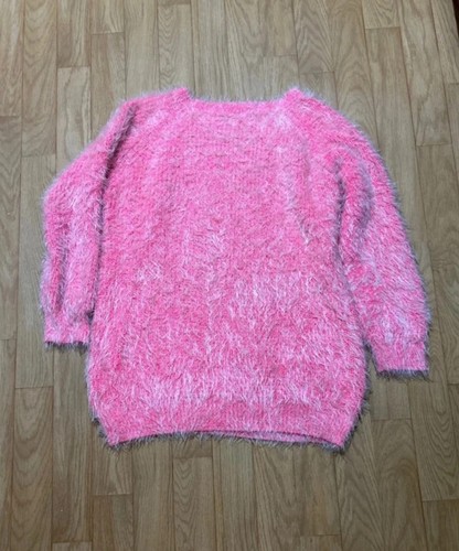 Long pink fluffy slouch mohair - pink,