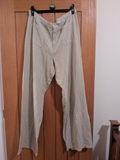 Primark Ladies Beige Linen Blend Comfy Casual Trousers Size 18 UK