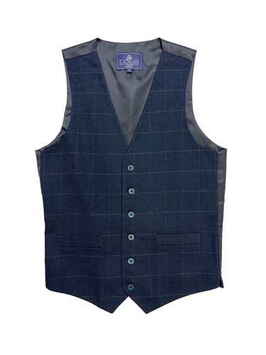 Navy blue tweed - tweed, waistcoat