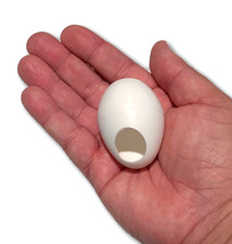 PLASTIC WHITE EGG WITH HOLE