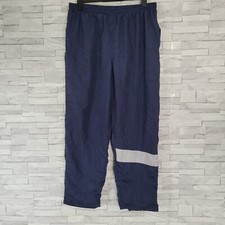 Mens VINTAGE SHELL SUIT Bottoms Blue Large Waist 36-38 Leg 30 Retro 80s 90's 