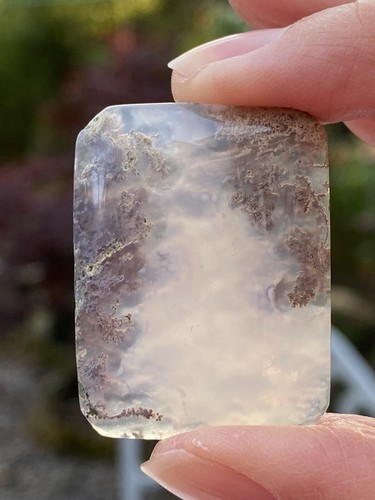 Moss agate cabochon oblong - cabochon, aaa