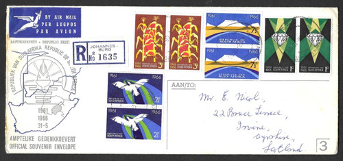 South africa 1966 fdc 5th - south,