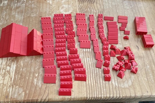 Lego complete red tiled roof - red,
