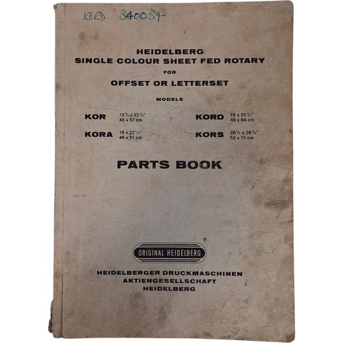 Heidelberg parts book - book, single