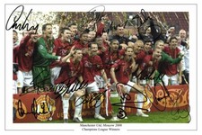 MANCHESTER UNITED 2008 CHAMPIONS LEAGUE SIGNED PHOTO PRINT AUTOGRAPH SOCCER