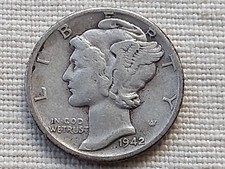 1942D USA silver dime