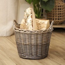 Wicker Lined Log Basket