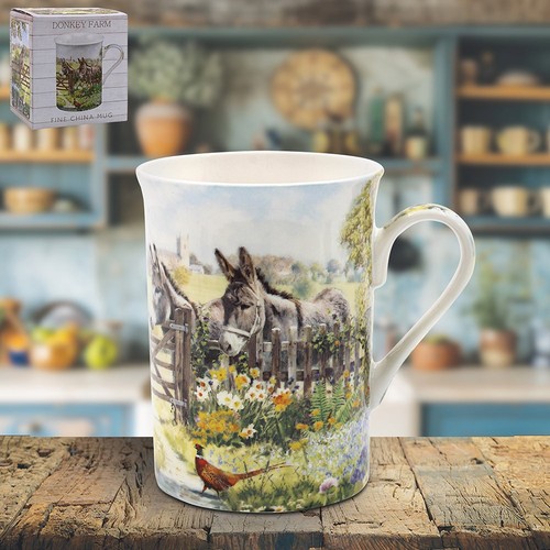 Donkey farm mug fine china - donkey,