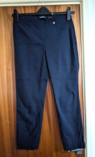 Robell navy blue elasticated waist and with stretch trouser size 36 reg uk 10